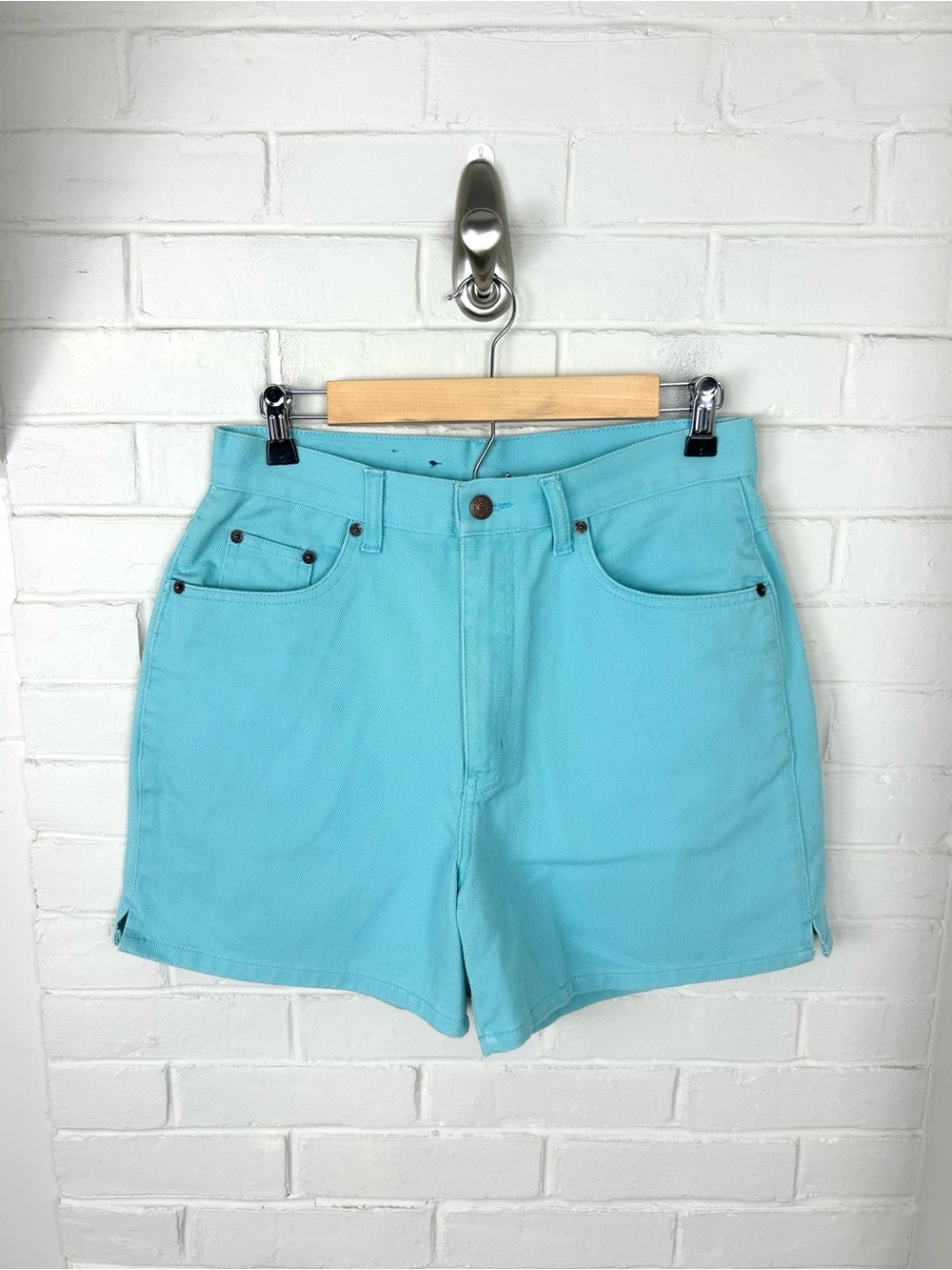 Vintage Bill Blass Blue Cotton Denim Shorts Size 8